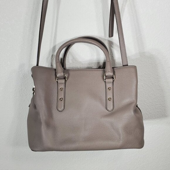 Kate Spade New York Taupe Evangelie Larchmont Satchel Leather Crossbody/Handbag - Picture 2 of 16